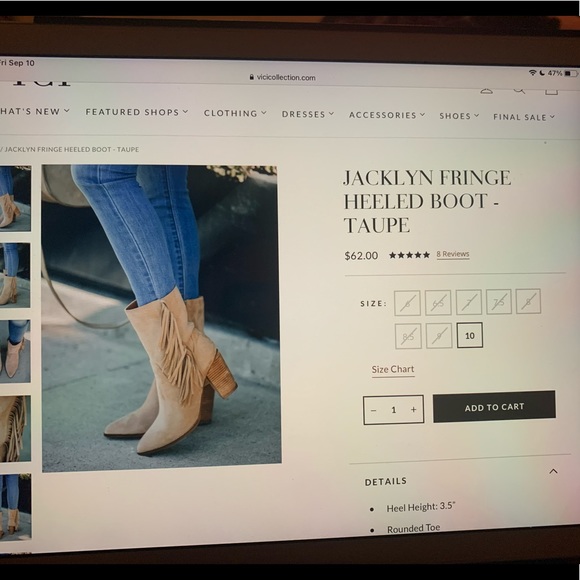 COPY - Vici jacklyn fringe heeled boot - Picture 2 of 7